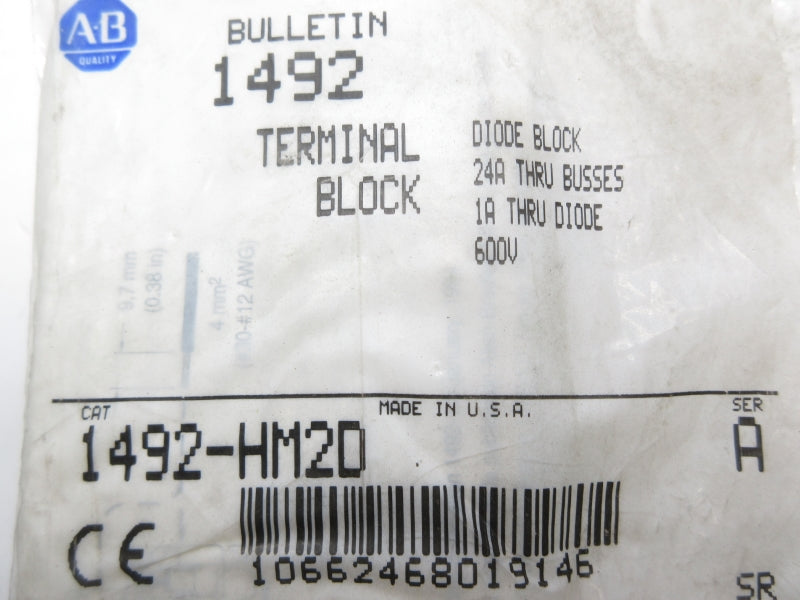 ALLEN BRADLEY 1492-HM2D SER. A 600V 1-24A NSMP
