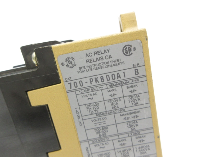 ALLEN BRADLEY 700-PK800A1 SER. B 110/115-120V 10A NSNP