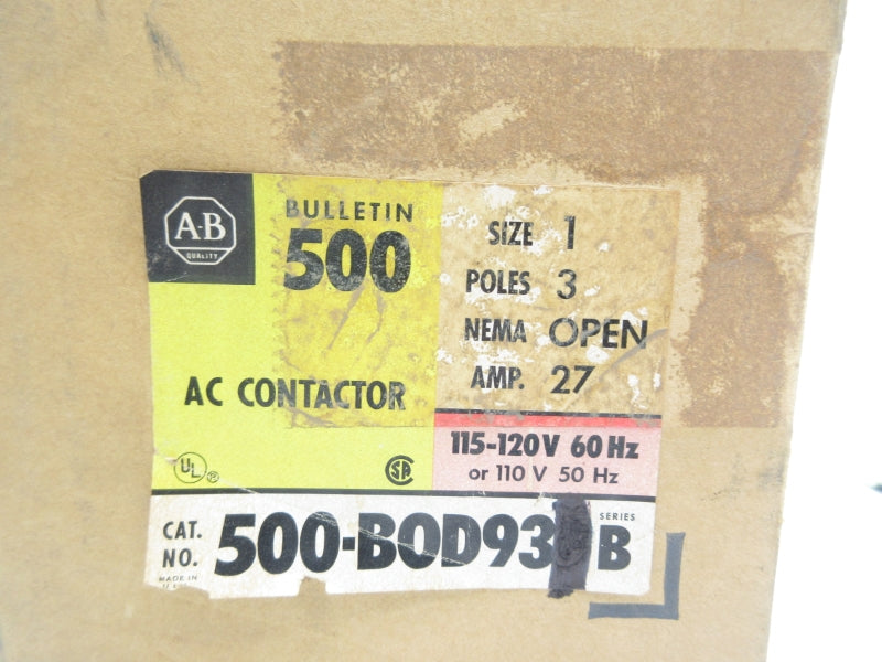 ALLEN BRADLEY 500-BOD93 SER. B 110/115-120V 27A (BR/YL) NSMP