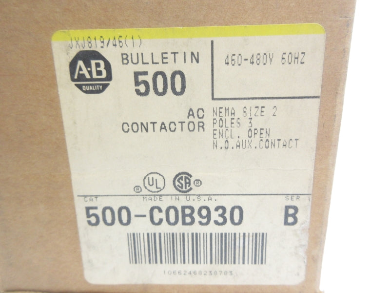 ALLEN BRADLEY 500-COB930 SER. B 460-480V 45A (BR/YL) NSMP
