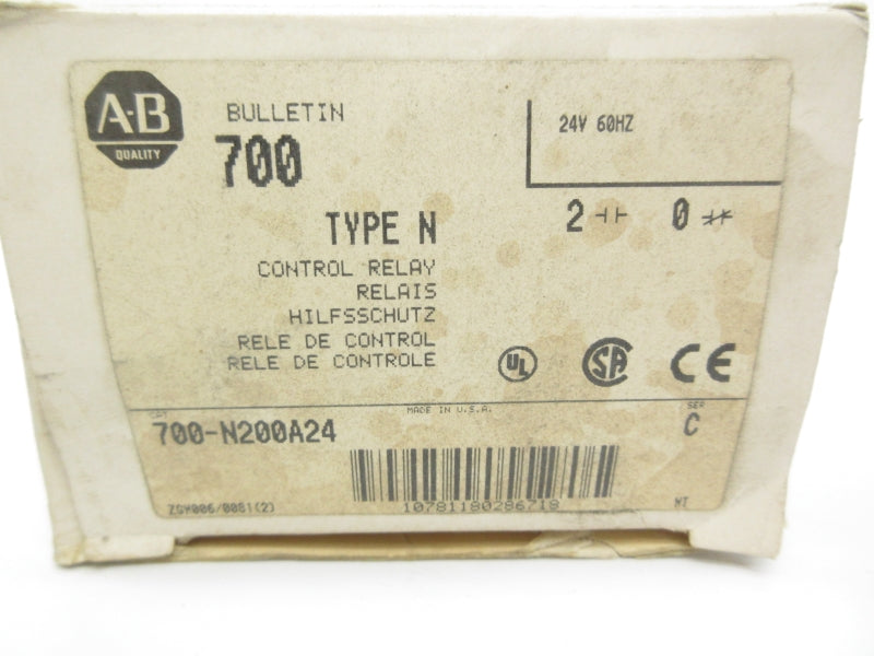 ALLEN BRADLEY 700-N200A24 SER. C 24V 60A (WH) NSMP