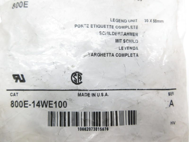 ALLEN BRADLEY 800E-14WE100 SER. A (PKG OF 10) NSMP