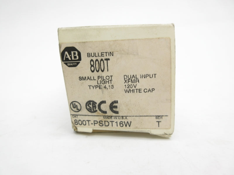 ALLEN BRADLEY 800T-PSDT16W SER. T 120V (WH) NSMP