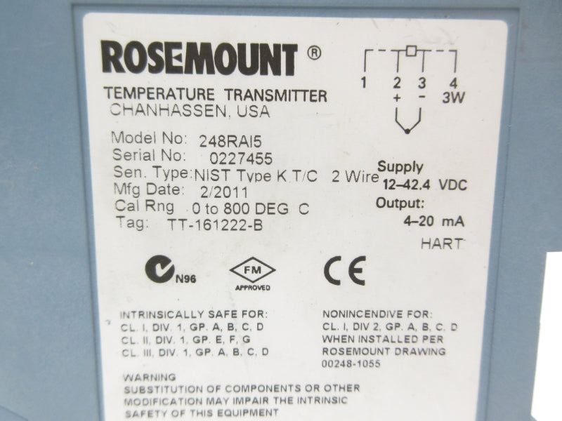 ROSEMOUNT 248RAI5 12-42.4VDC NSNP