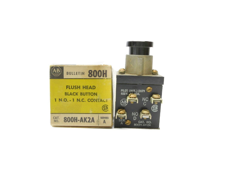 ALLEN BRADLEY 800H-AK2A SER. A 600VAC (BK/YL) NSMP