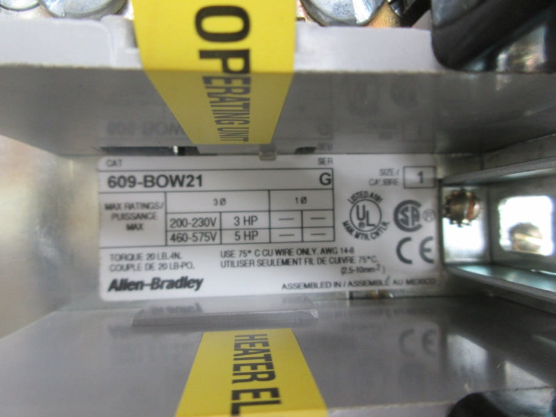 ALLEN BRADLEY 609-BOW21 SER. G 200-230V/460-575V NSNP