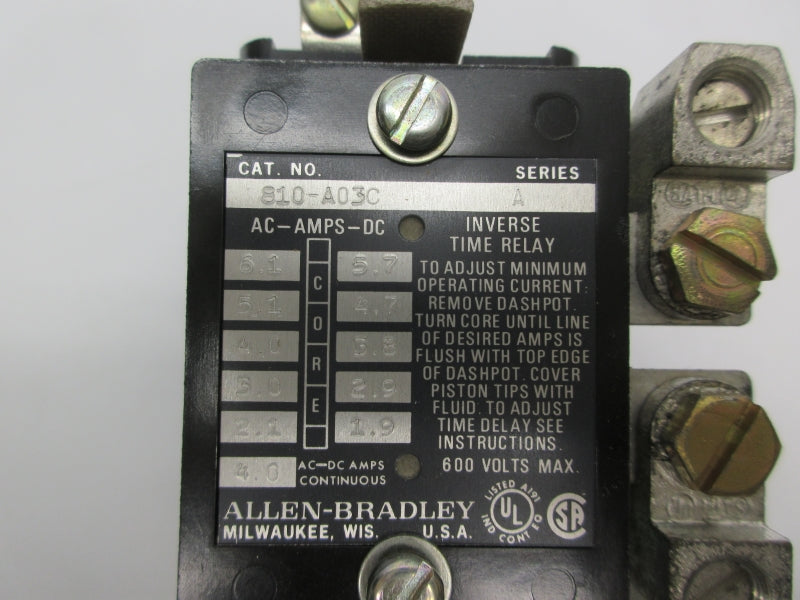 ALLEN BRADLEY 810-A03C SER. A 600V 4.0A NSNP