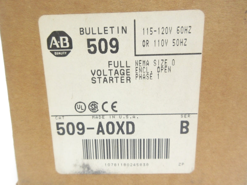 ALLEN BRADLEY 509-AOXD SER. B 110/115-120V 16A (BR/WH) NSMP