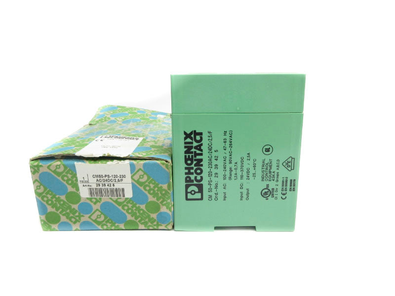 PHOENIX CONTACT CM50-PS-120-230AC/24DC/2,5/F 2939425 100-240VAC 1.2A-0.7A NSMP