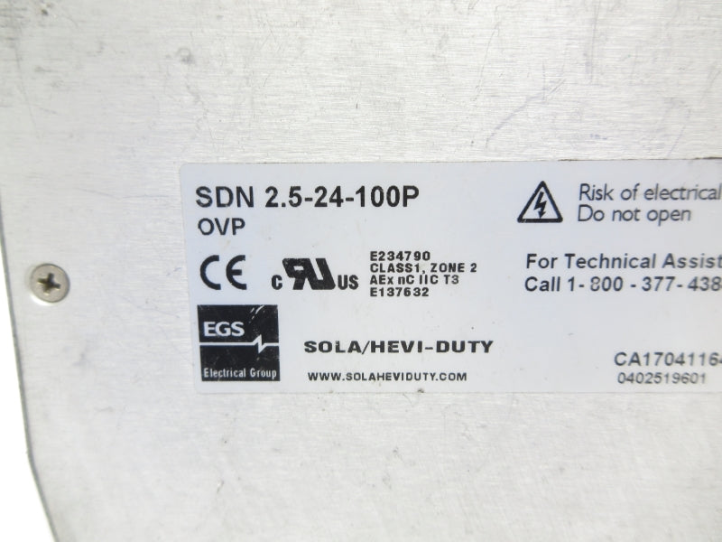 SOLA SDN2.5-24-100P 115/230VAC 1.3-0.7A UNMP