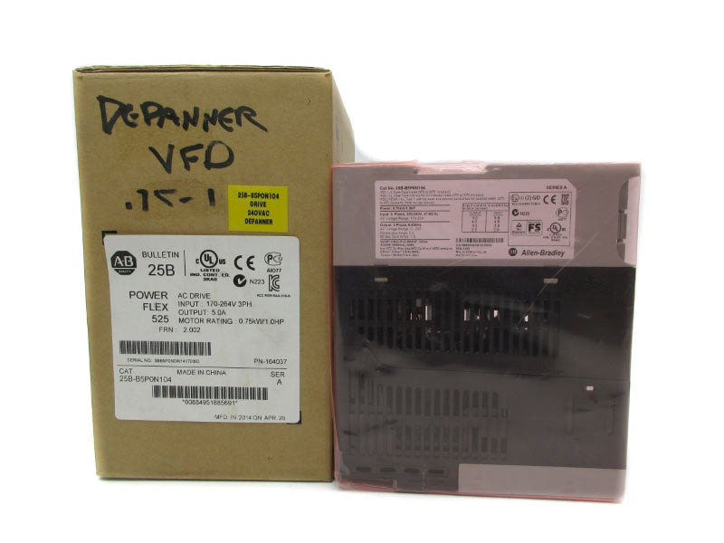 ALLEN BRADLEY 25B-B5P0N104 SER. A F/W 2.002 170-264V 5.0A NSMP