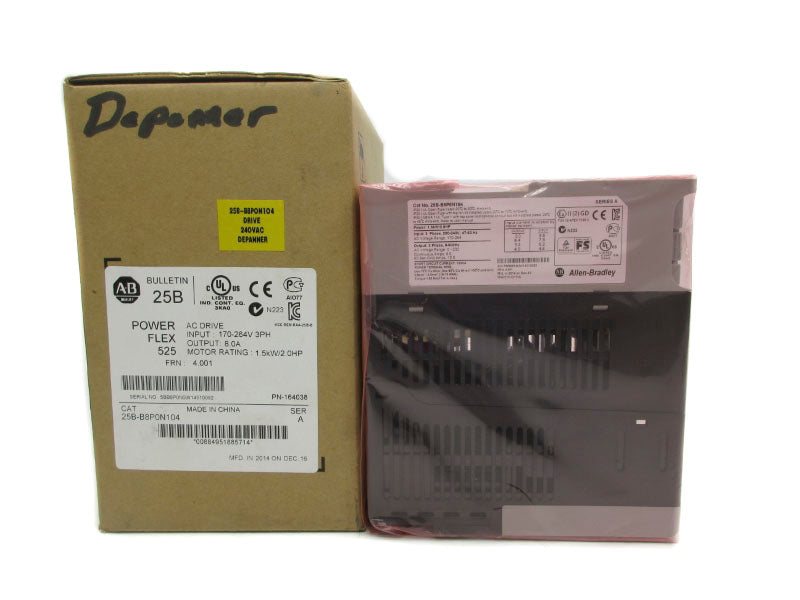 ALLEN BRADLEY 25B-B8P0N104 SER. A F/W 4.001 170-264V 8.0A NSMP