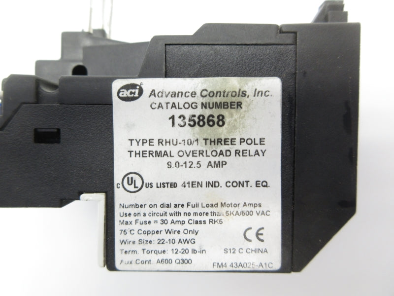 ACI 135868 600VAC 9.0-12.5A NSNP