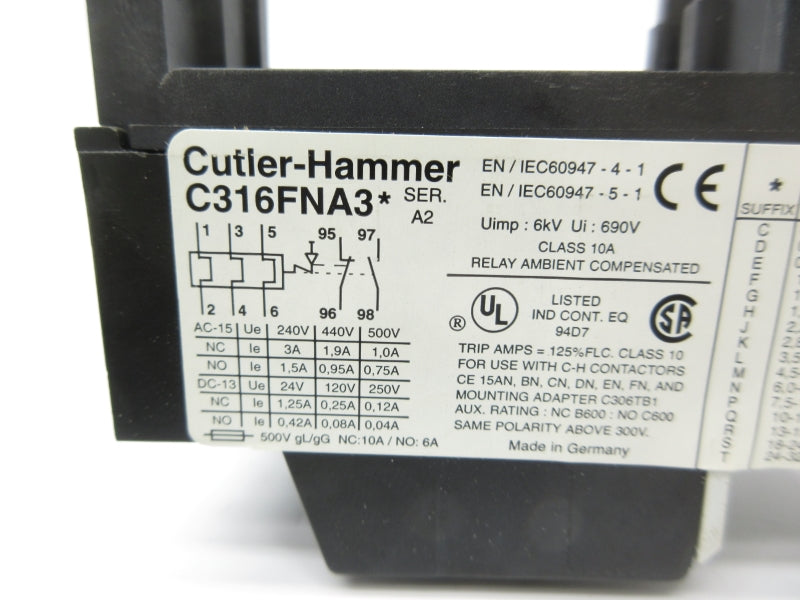 CUTLER HAMMER C316FNA3 SER. A2 2.2-3.1A NSNP