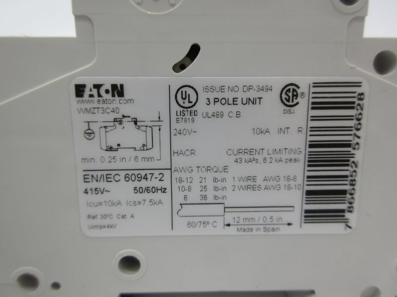 EATON WMZT3C40 240V 40A NSNP