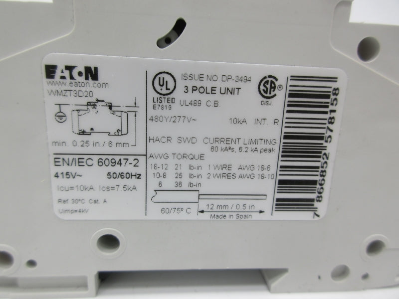 EATON WMZT3D20 277V 20A NSNP