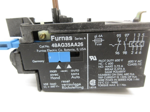 FURNAS 48AG35AA26 SER. A 600VAC 1.4-2.2A NSNP