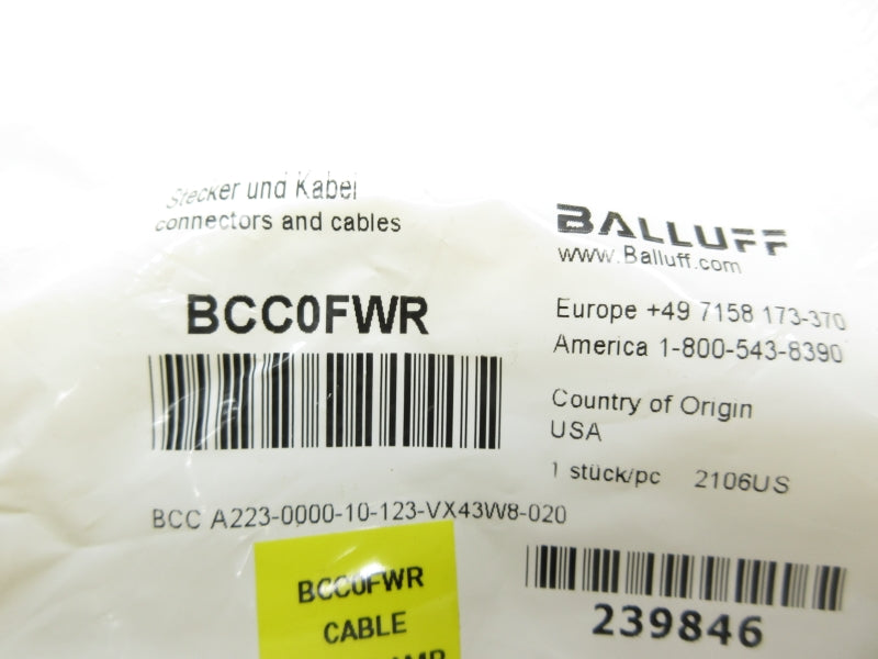 BALLUFF BCCA223-0000-10-123-VX43W8-020 BCC0FWR 300V 4A NSMP