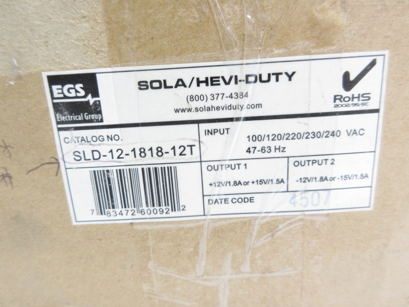 SOLA SLD-12-1818-12T 100/120/220/230/240VAC NSMP