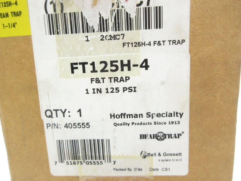 BELL & GOSSETT FT125H-4 405555 125PSI 1" NSMP