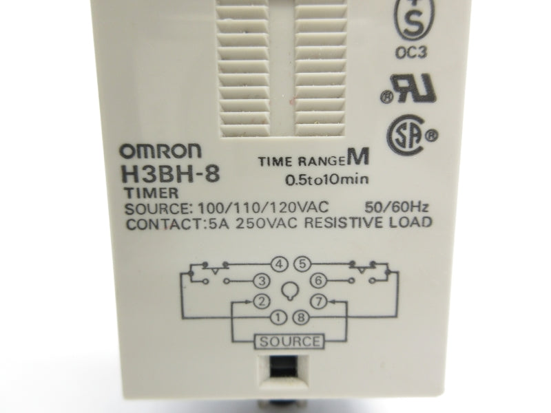 OMRON H3BH-8 100/110/120VAC 0.5-10MIN NSNP