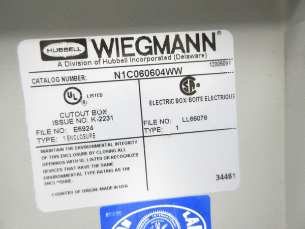 HUBBELL N1C060604WW NSNP