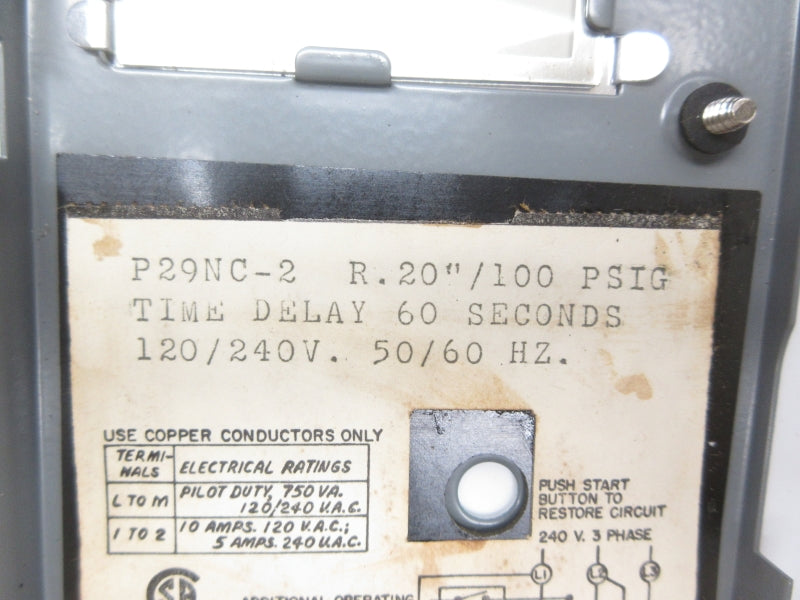 PENN P29NC-2 120/240V 100PSI 60S NSNP