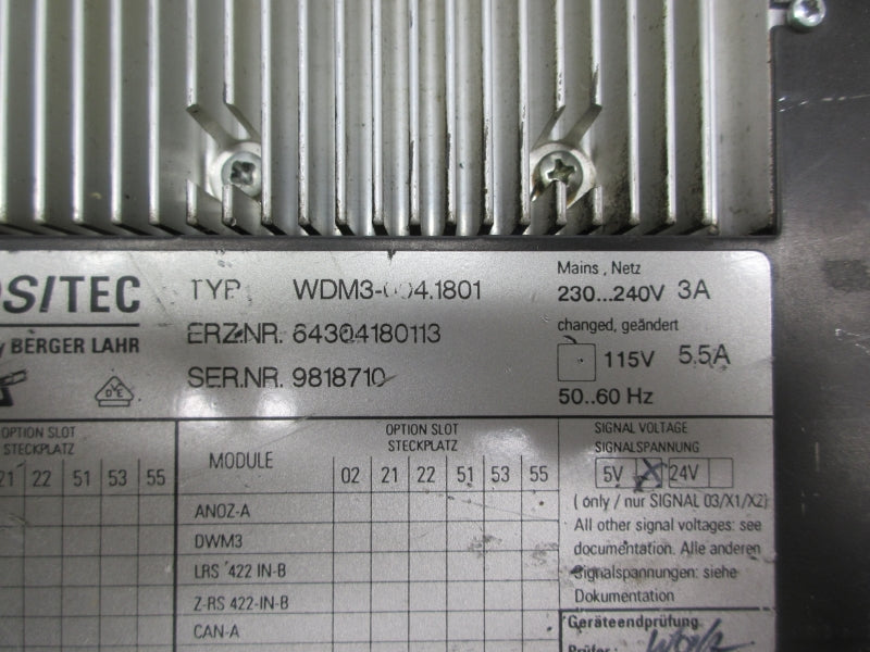 SIG WDM3-004.1801 230-240V 3A UNMP