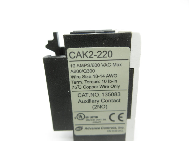 ADVANCE CONTROLS CAK2-220 600VAC 10A NSNP
