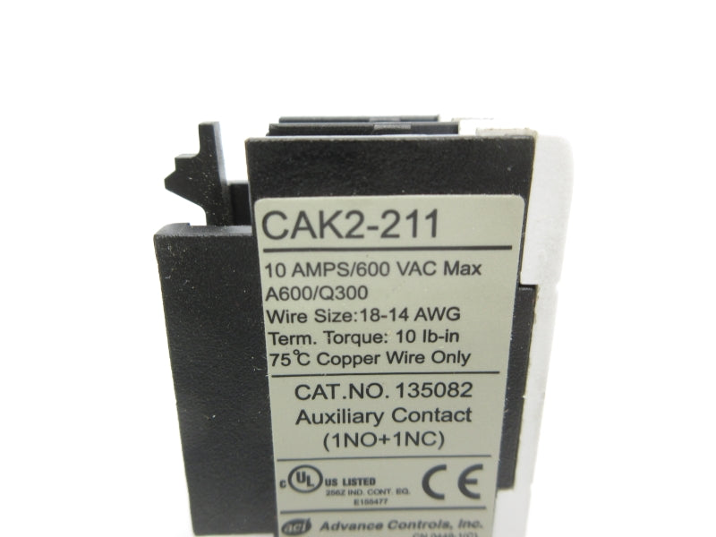 ADVANCE CONTROLS CAK2-211 600VAC 10A NSNP