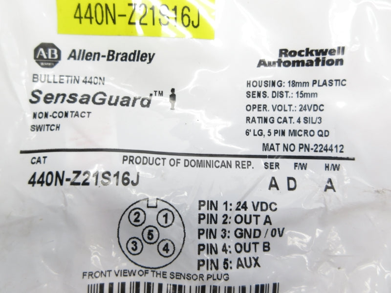 ALLEN BRADLEY 440N-Z21S16J SER. A F/W D 24VDC NSMP