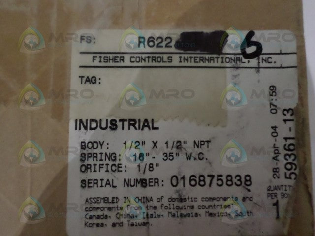 FISHER R622-6 PROPANE REGULATOR *NEW IN BOX*