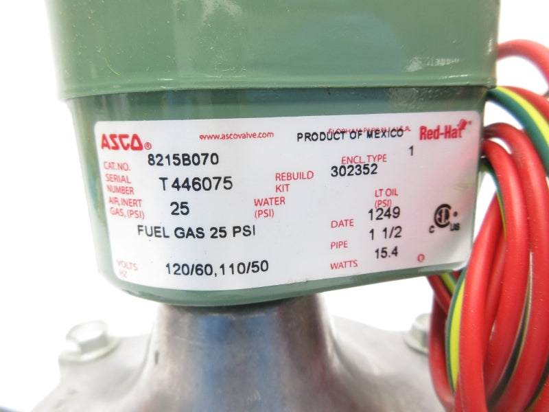 ASCO 8215B070 110/120V 25PSI 1-1/2" NSNP