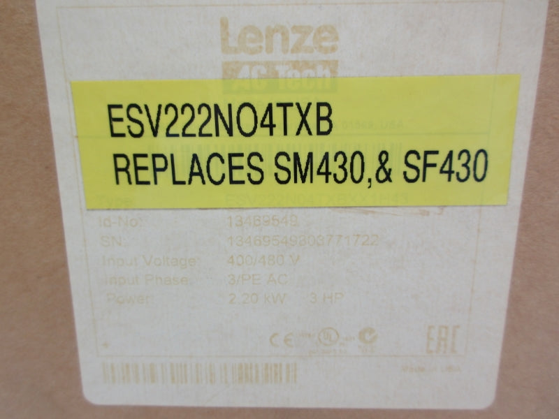 LENZE ESV222N04TXB 400/480V 6.1/5.4A NSMP