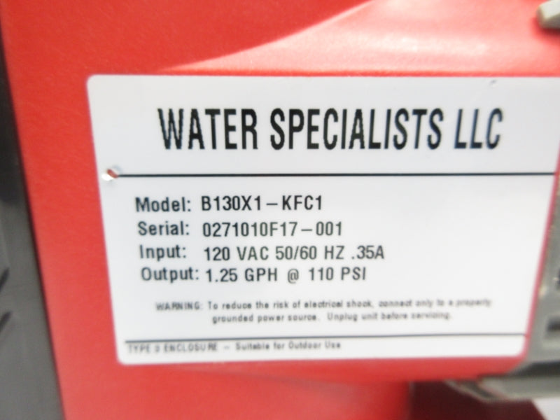 WATER SPECIALISTS B130X1-KFC1 120VAC .35A 110PSI NSNP