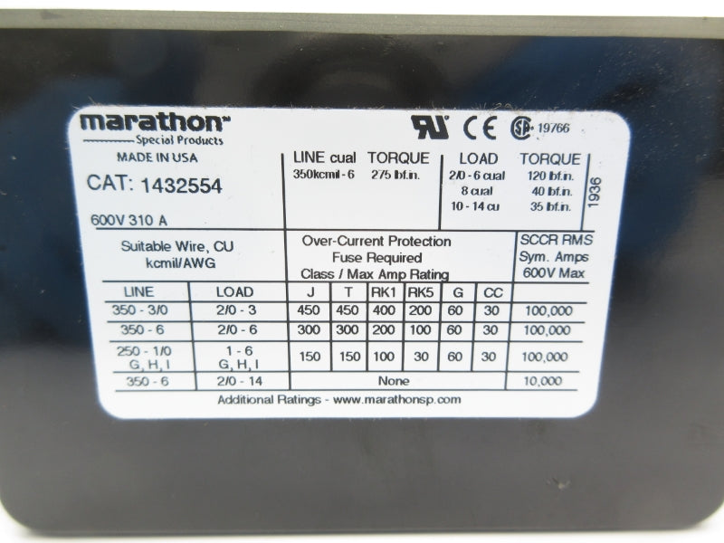 MARATHON 1432554 600V 310A NSNP