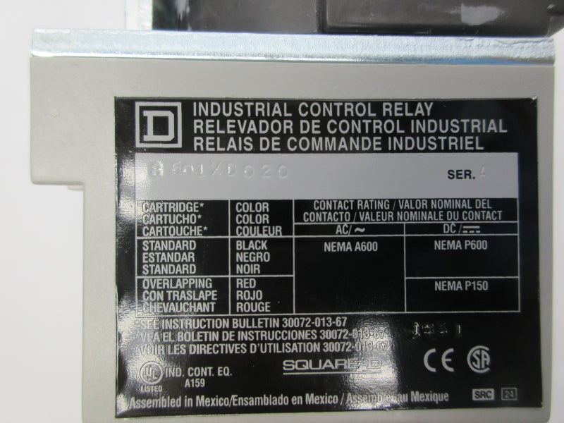 SQUARE D 8501XDO20V66 SER. A 230/250VDC NSMP