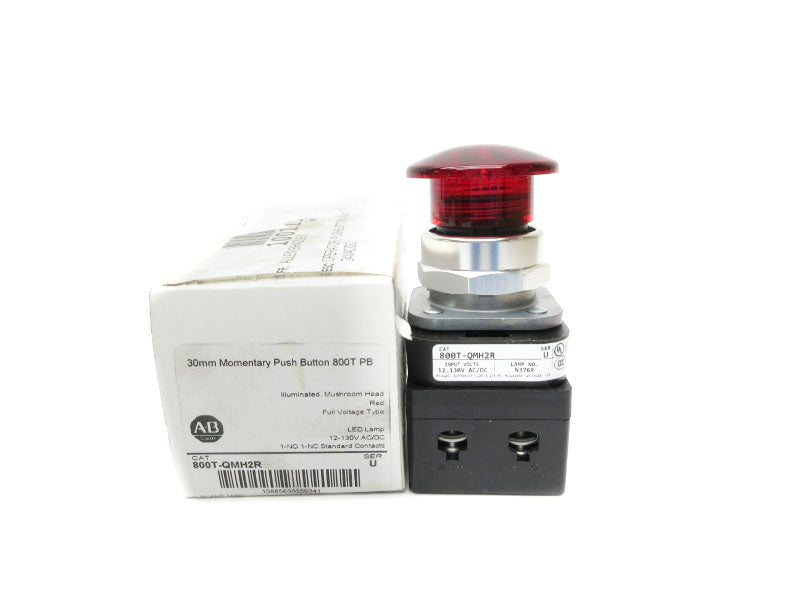 ALLEN BRADLEY 800T-QMH2R SER. U 12-130VAC/DC (WH) NSMP