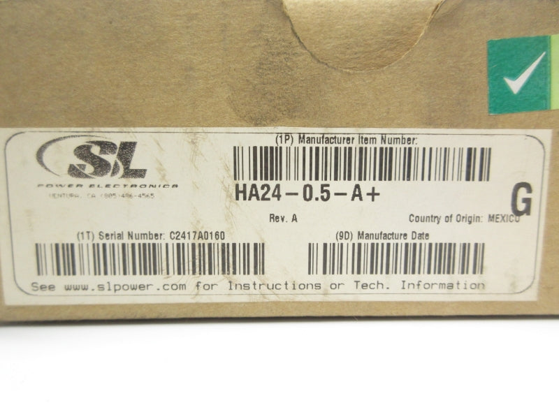 SL POWER ELECTRONICS HA24-0.5-A+G 100/120/215/230-240V 0.5/0.4/0.2/0.2A NSMP