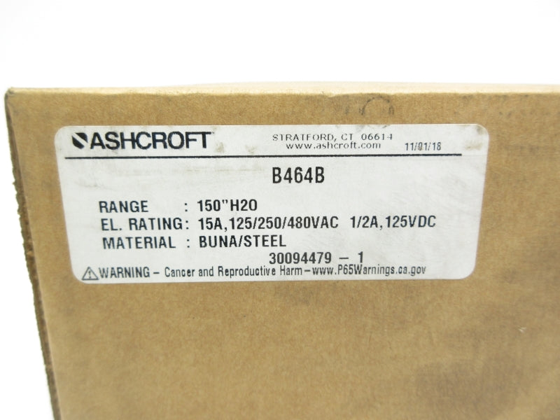 ASHCROFT B464B 125/250/480VAC 15A NSMP