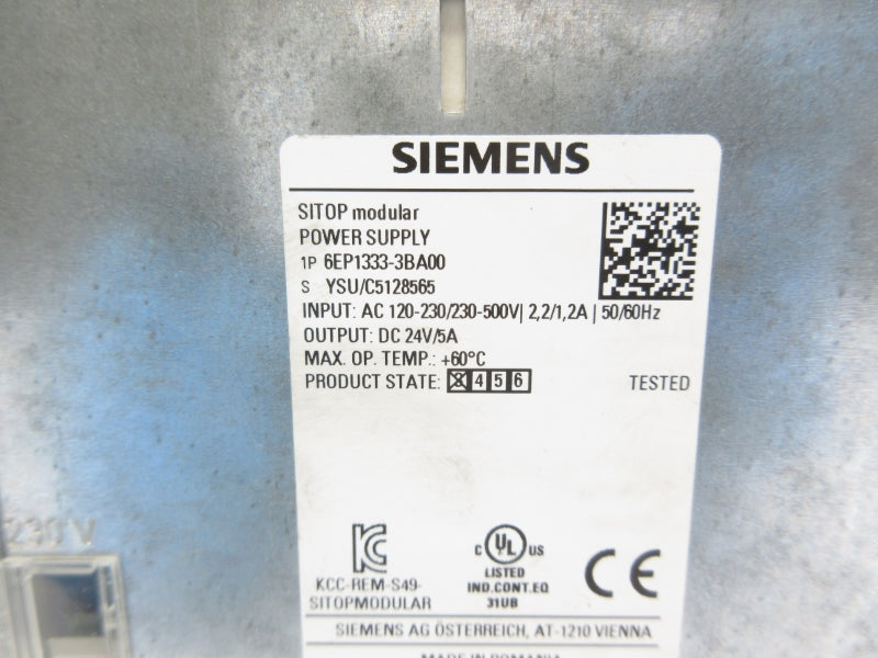SIEMENS 6EP1333-3BA00 120-230/230-500VAC 2.2/1.2A NSNP