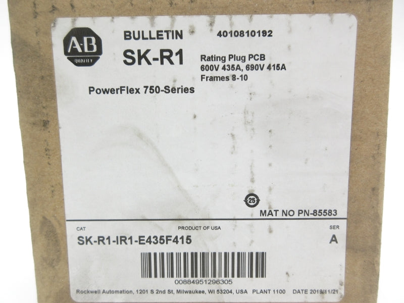 ALLEN BRADLEY SK-R1-IR1-E435F415 SER. A 600-690V 435-415A DATE: 2019 (BR/WH) NSFS