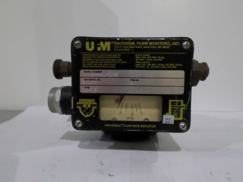 UNIVERSAL FLOW MONITORS WW1GM-4L-1NR FLOW RATE INDICATOR UNMP
