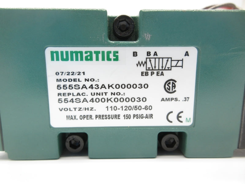 NUMATICS 555SA43AK000030 110-120V .37A 150PSI NSNP