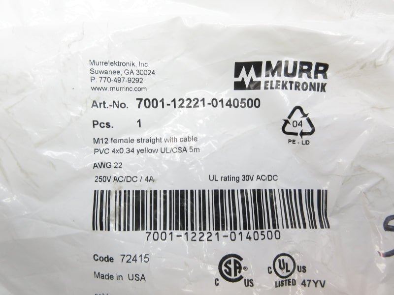 MURR ELEKTRONIK 7001-12221-0140500 250VAC/DC 4A NSMP