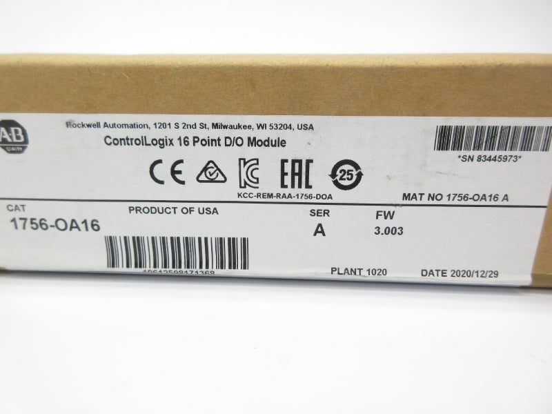 ALLEN BRADLEY 1756-OA16 SER. A F/W 3.003 DATE: 2020 NSFS