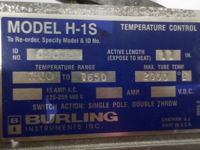 BURLING H-1S TEMPERATURE CONTROLLER *NEW NO BOX*