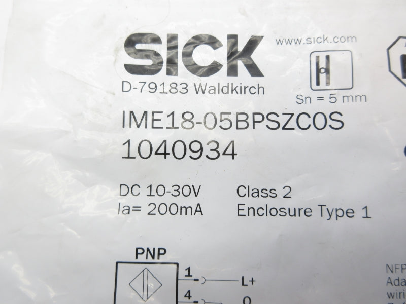 SICK IME18-05BPSZCOS 1040934 10-30VDC NSMP