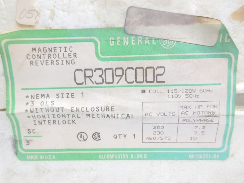 GENERAL ELECTRIC CR309C002 110/115-120V 27A NSMP