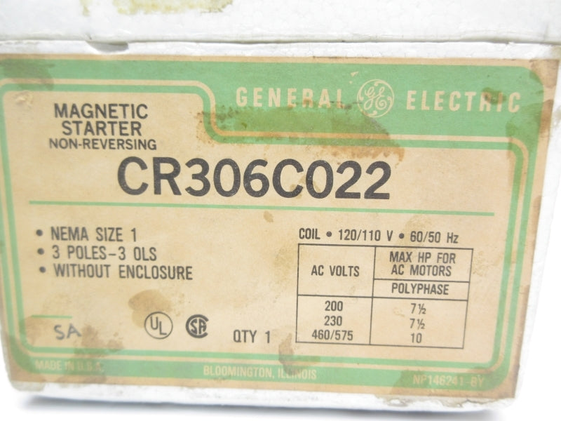 GENERAL ELECTRIC CR306C022 120/110V 27A NSMP